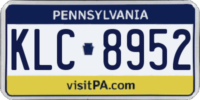 PA license plate KLC8952