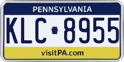 PA license plate KLC8955