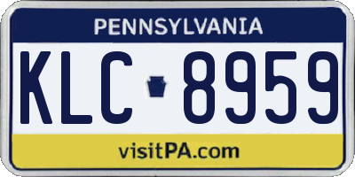 PA license plate KLC8959