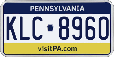 PA license plate KLC8960