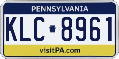 PA license plate KLC8961