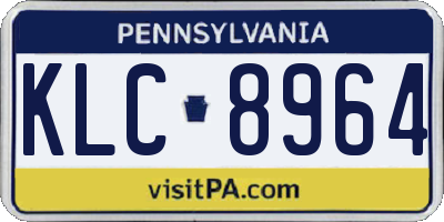 PA license plate KLC8964