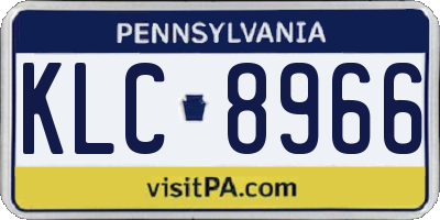 PA license plate KLC8966