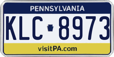 PA license plate KLC8973