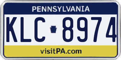 PA license plate KLC8974