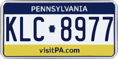 PA license plate KLC8977