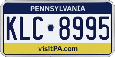 PA license plate KLC8995