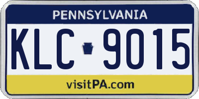 PA license plate KLC9015