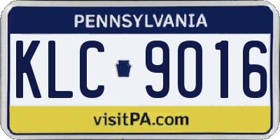 PA license plate KLC9016