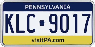 PA license plate KLC9017