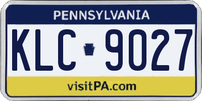 PA license plate KLC9027