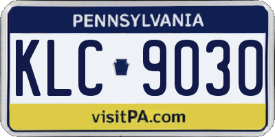 PA license plate KLC9030
