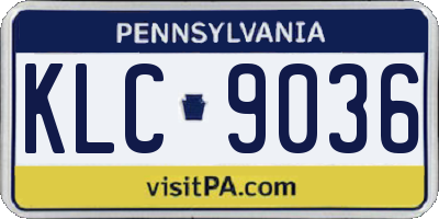 PA license plate KLC9036