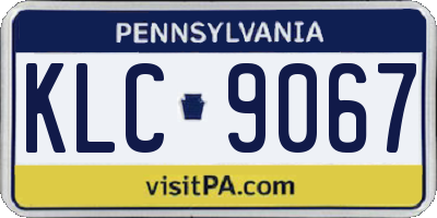 PA license plate KLC9067