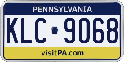 PA license plate KLC9068