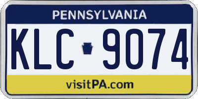 PA license plate KLC9074