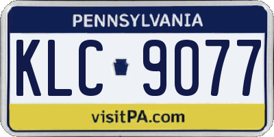 PA license plate KLC9077