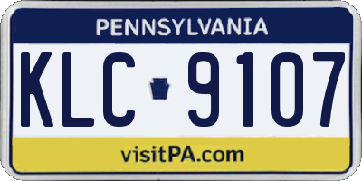 PA license plate KLC9107