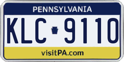 PA license plate KLC9110