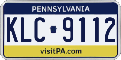 PA license plate KLC9112