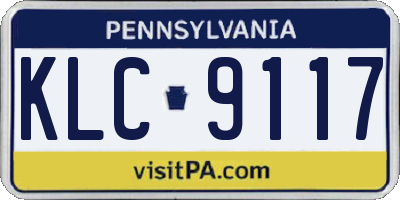 PA license plate KLC9117
