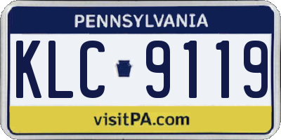 PA license plate KLC9119