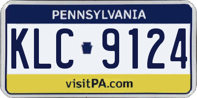 PA license plate KLC9124