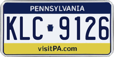 PA license plate KLC9126