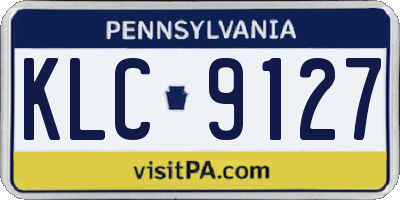 PA license plate KLC9127