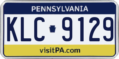PA license plate KLC9129