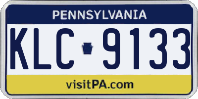 PA license plate KLC9133