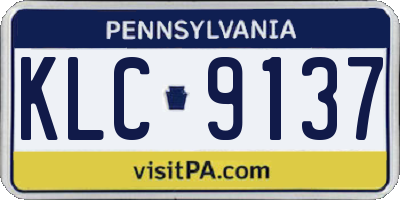PA license plate KLC9137