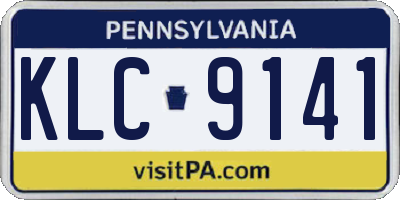 PA license plate KLC9141