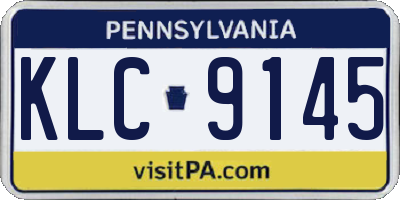 PA license plate KLC9145