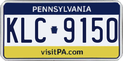 PA license plate KLC9150
