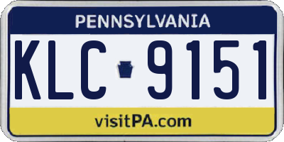PA license plate KLC9151