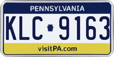 PA license plate KLC9163