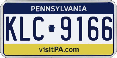 PA license plate KLC9166