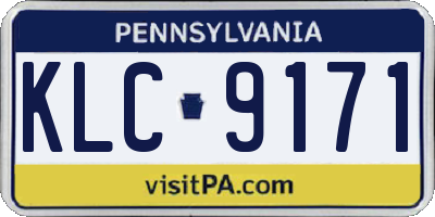PA license plate KLC9171