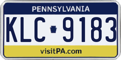 PA license plate KLC9183