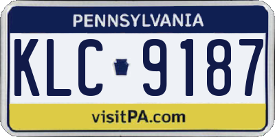 PA license plate KLC9187
