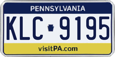 PA license plate KLC9195