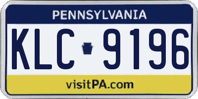PA license plate KLC9196
