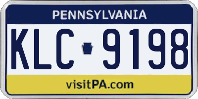 PA license plate KLC9198