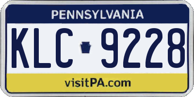 PA license plate KLC9228