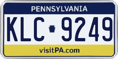 PA license plate KLC9249