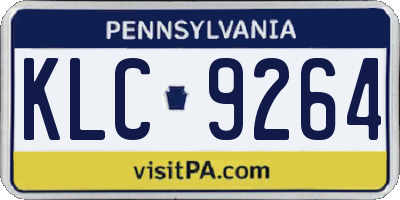 PA license plate KLC9264