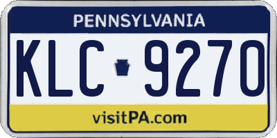 PA license plate KLC9270