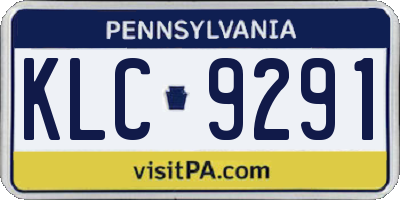 PA license plate KLC9291