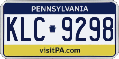 PA license plate KLC9298